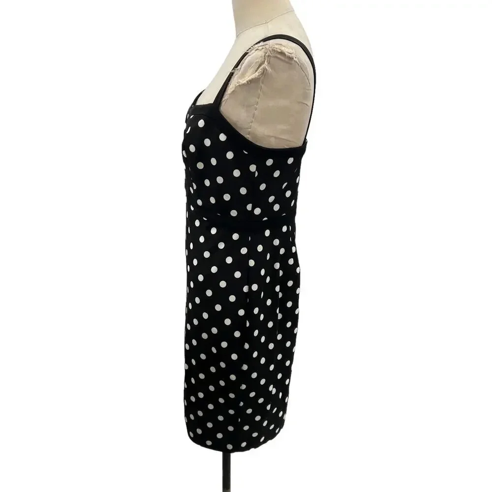 J.‎ Crew Faillie Sheath Baxter Black White Polka Dot Dress Size 8